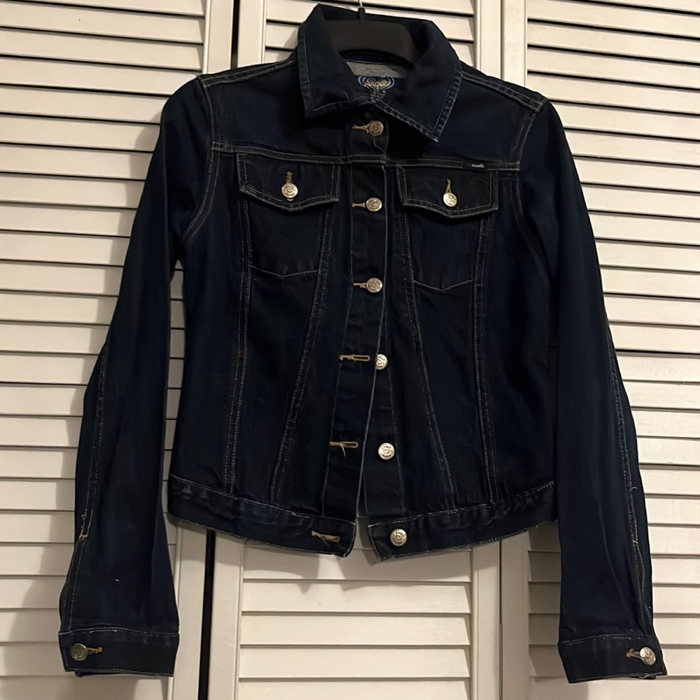 Angels Denim Dark-Wash Jean Jacket, Women’s Size Medium